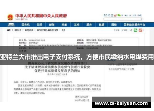 亚特兰大市推出电子支付系统，方便市民缴纳水电煤费用